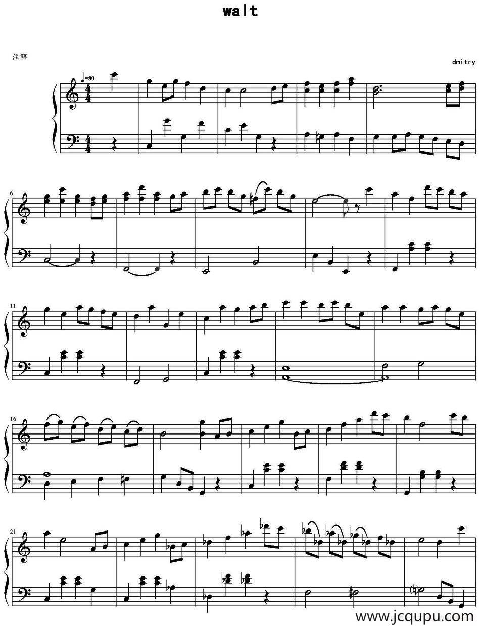 walt简谱