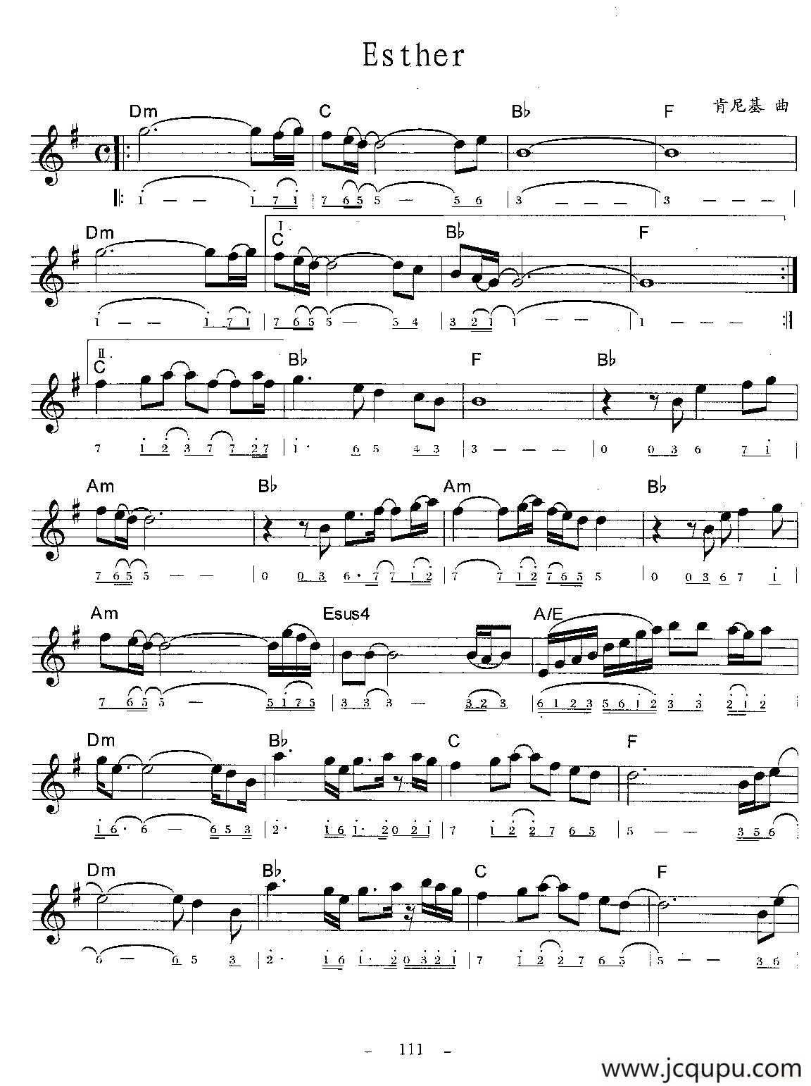 Esther简谱