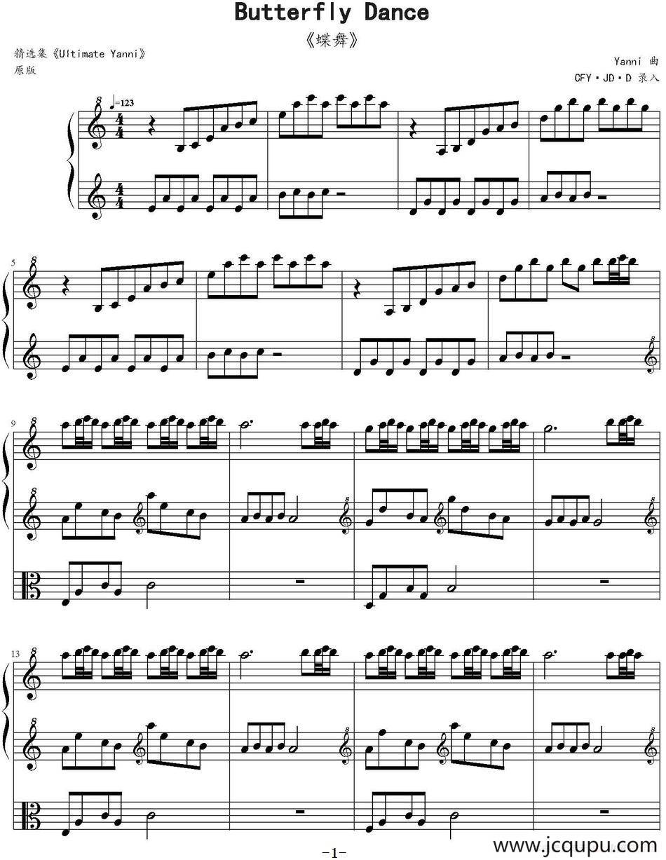 Butterfly Dance（蝶舞）简谱