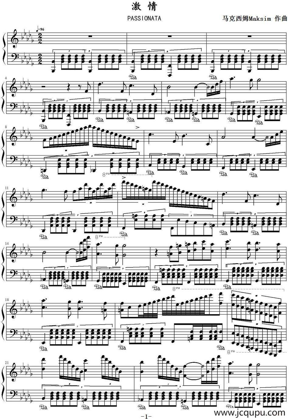 Passionata（激情）简谱