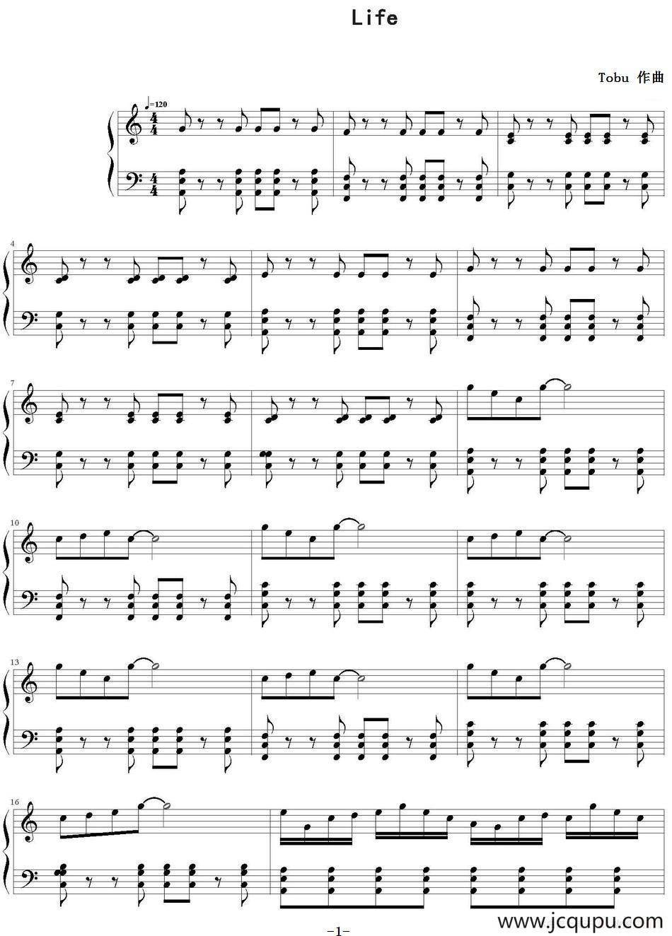 Life简谱