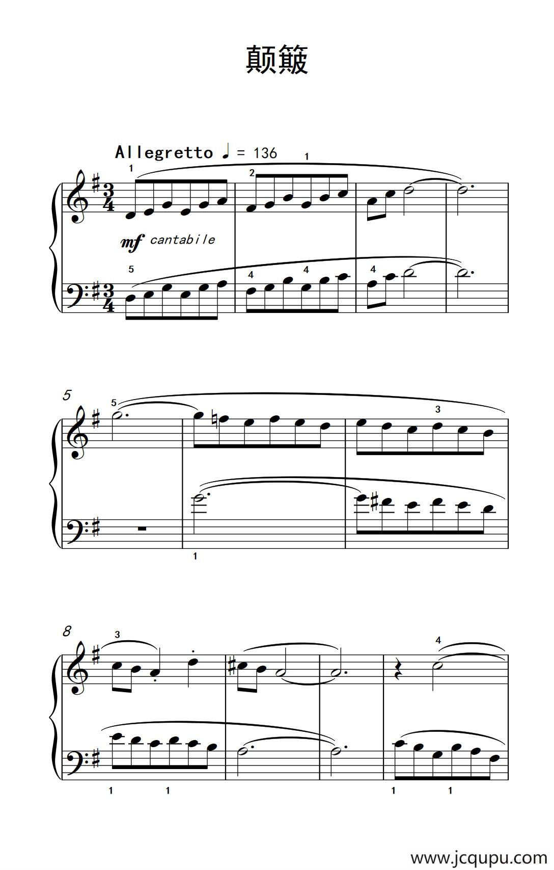 颠簸（巴托克 小宇宙 钢琴教程 3）简谱