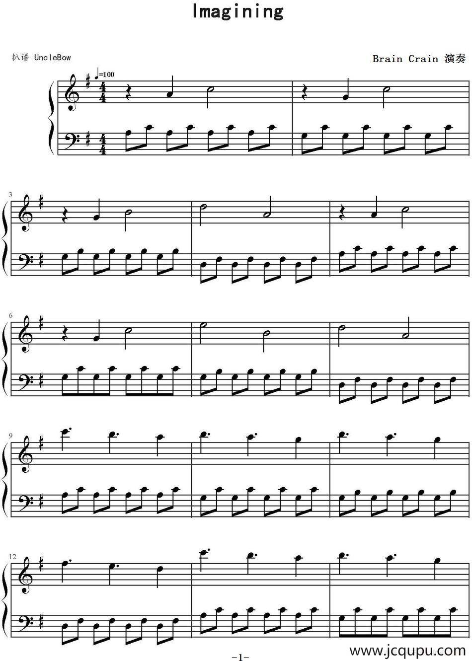 Imagining简谱