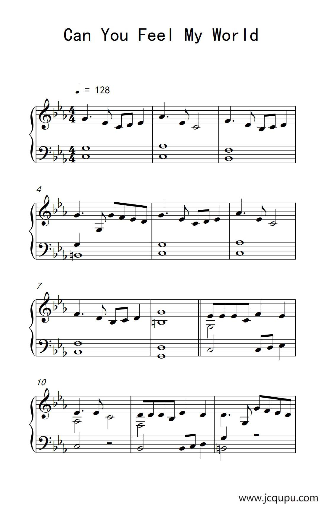 Can You Feel My World简谱