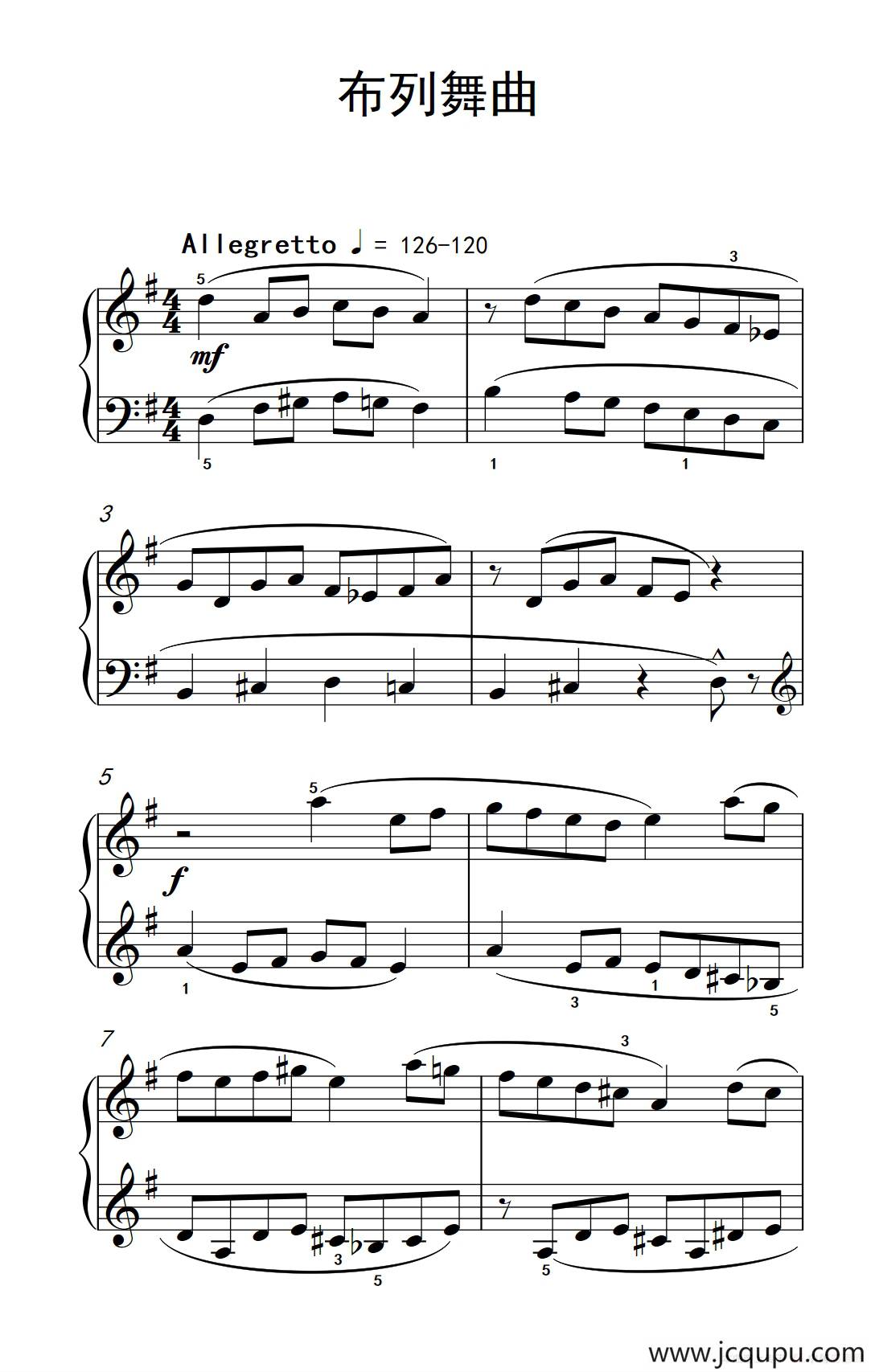 布列舞曲（巴托克 小宇宙 钢琴教程 4）简谱