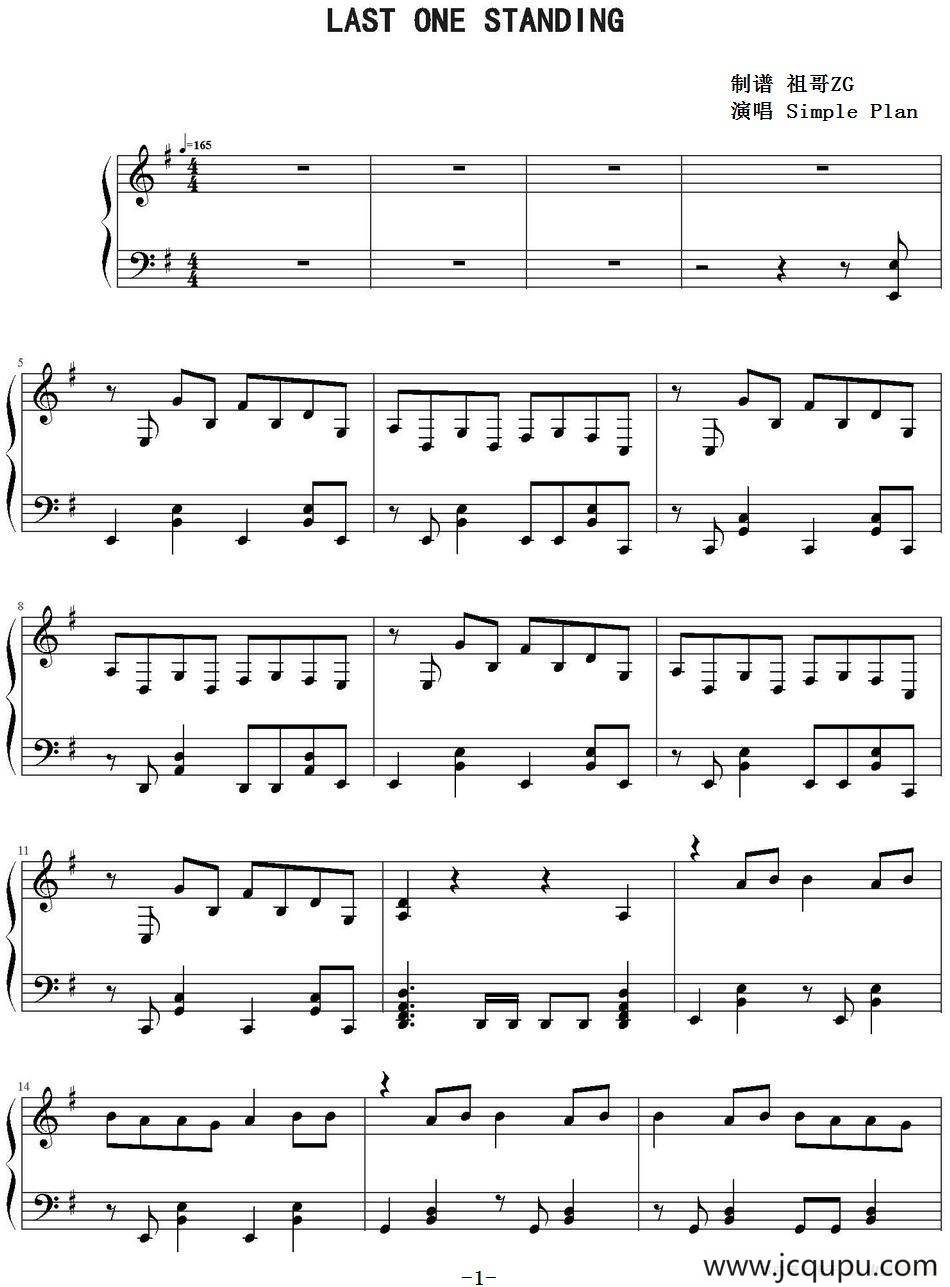 LAST ONE STANDING简谱