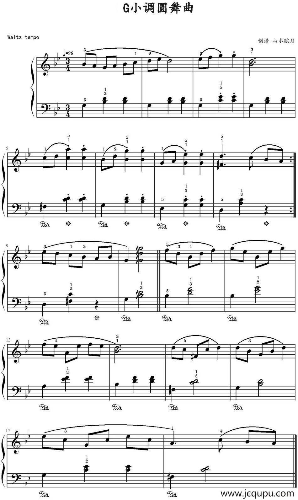 G小调圆舞曲 简谱