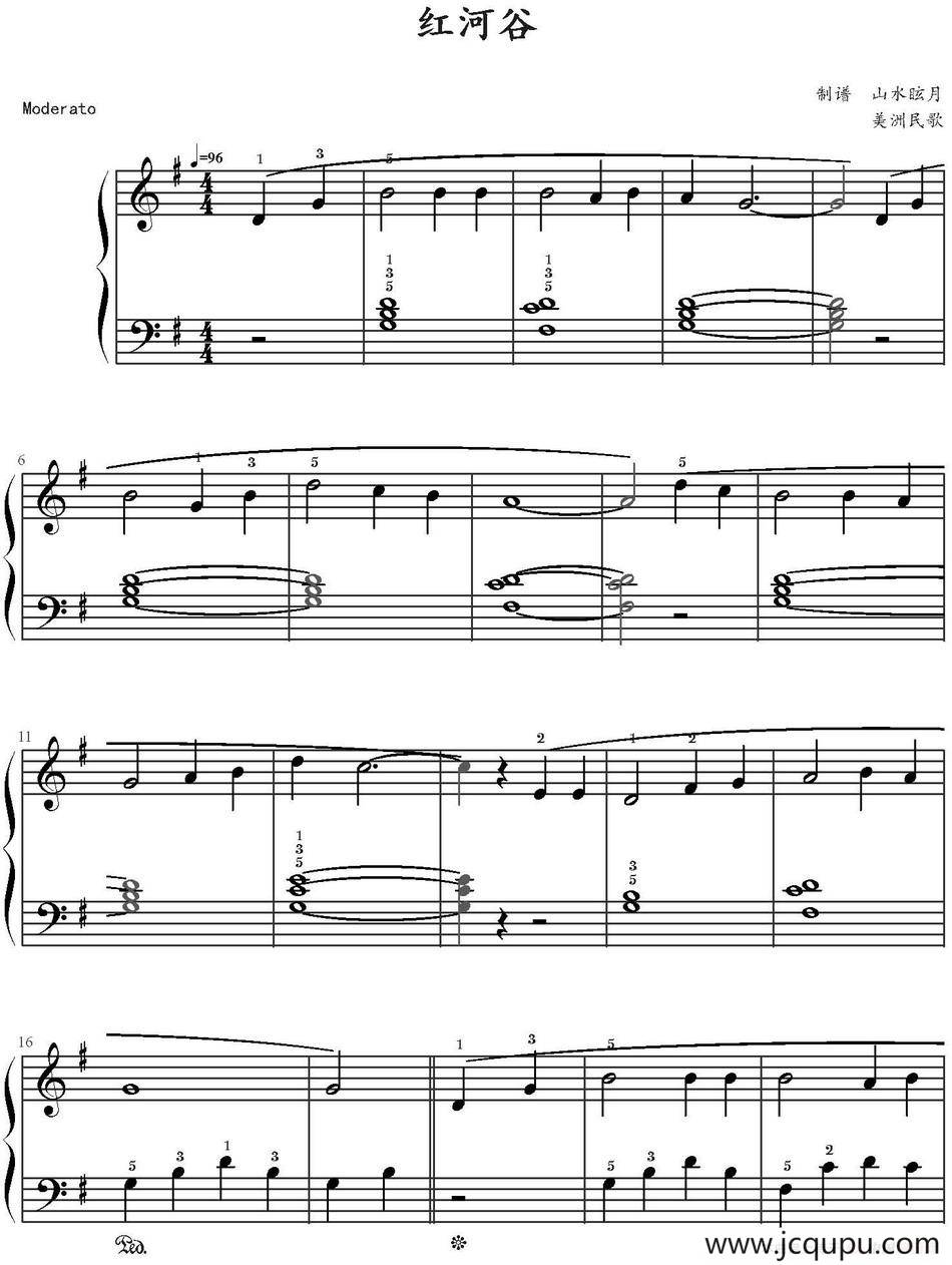 红河谷（山水眩月制谱版）简谱