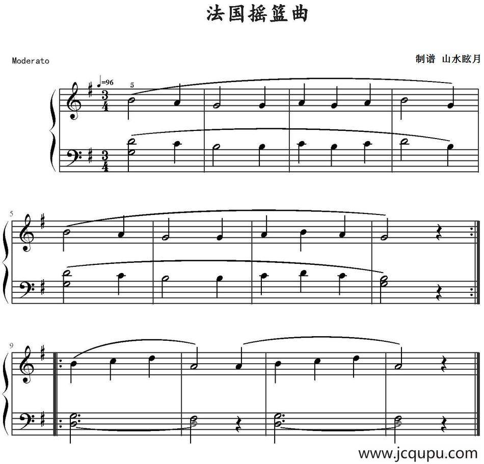 法国摇篮曲 简谱