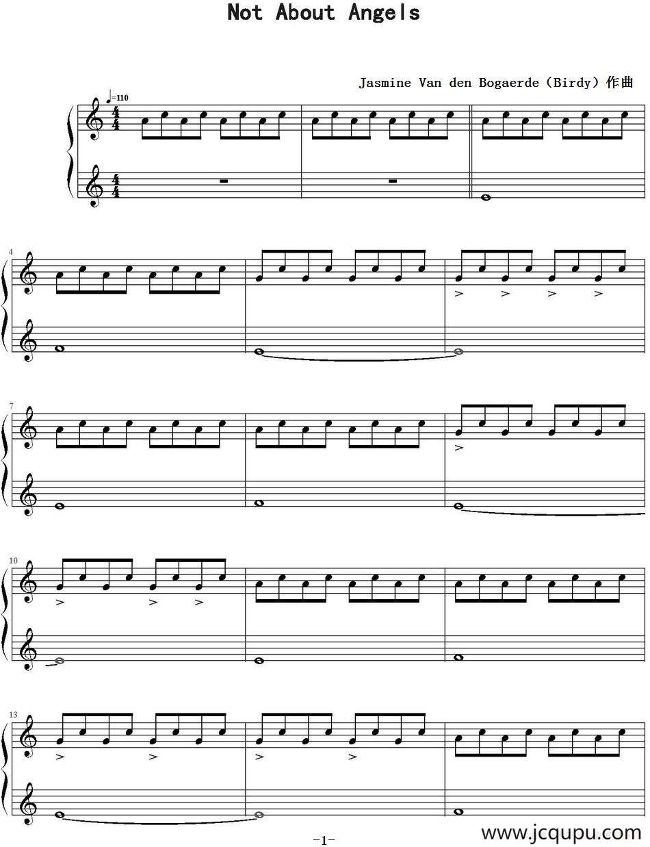 Not About Angels简谱