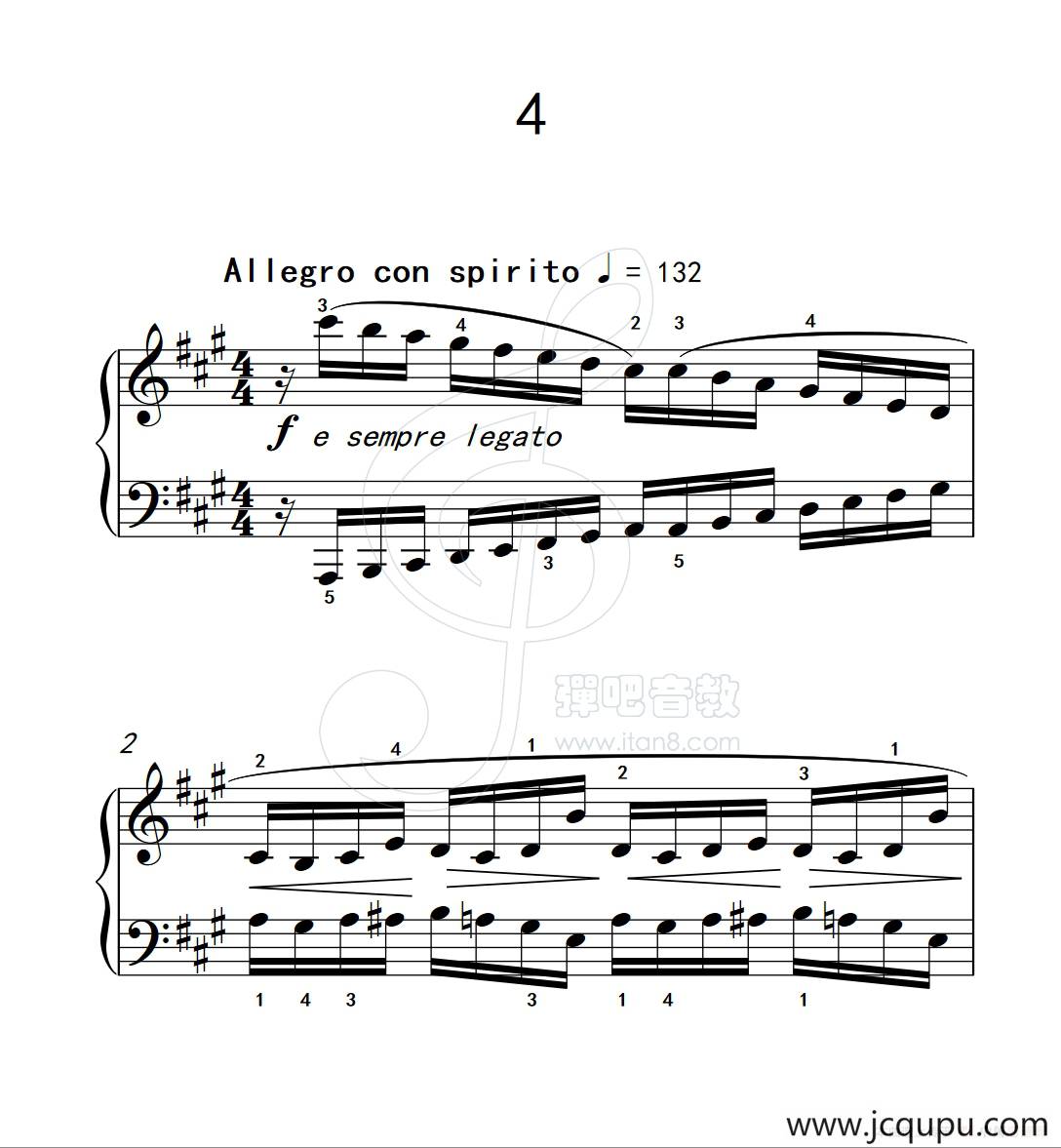 练习曲 4（克拉莫钢琴练习曲60首）简谱