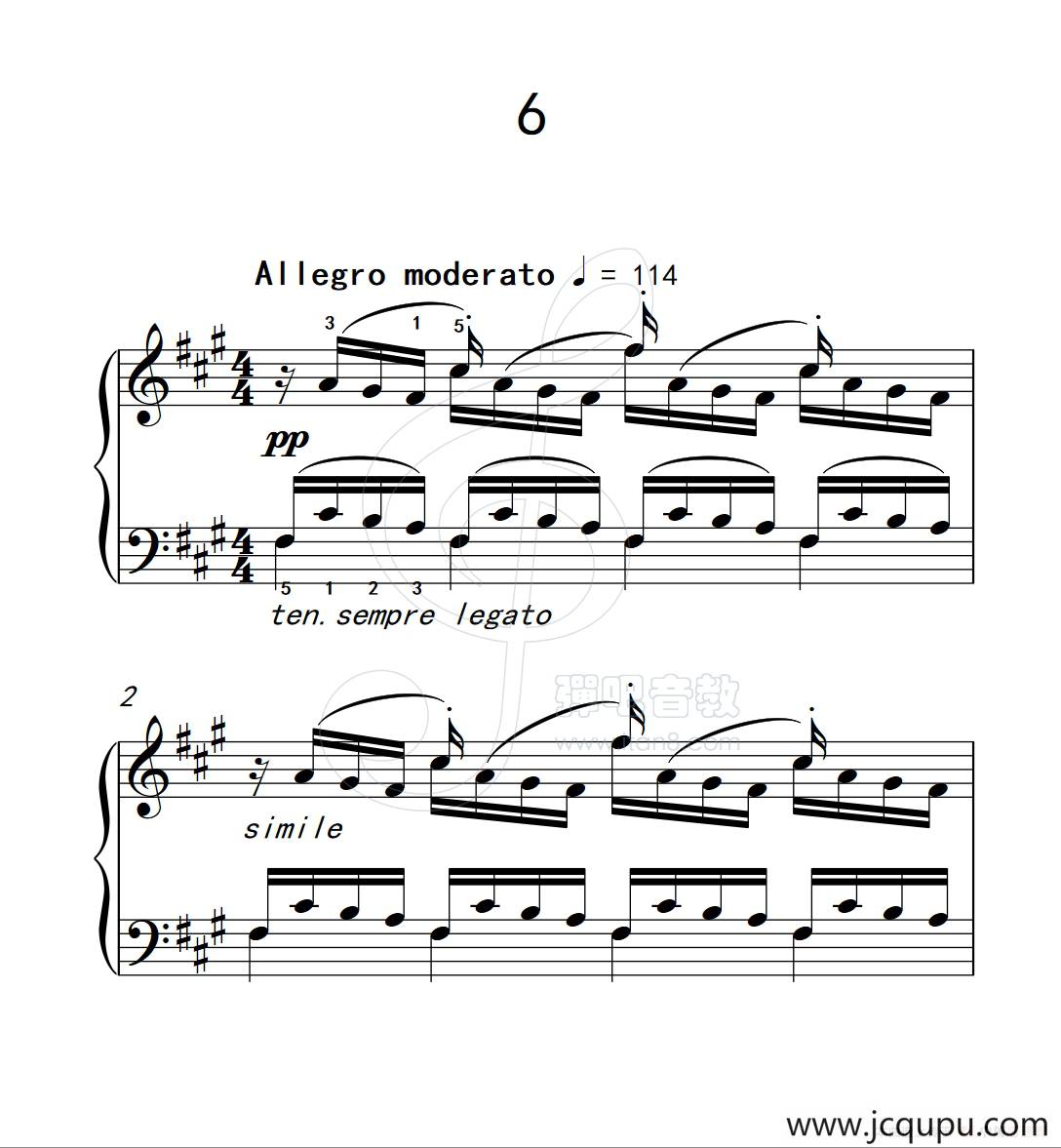 练习曲 6（克拉莫钢琴练习曲60首）简谱