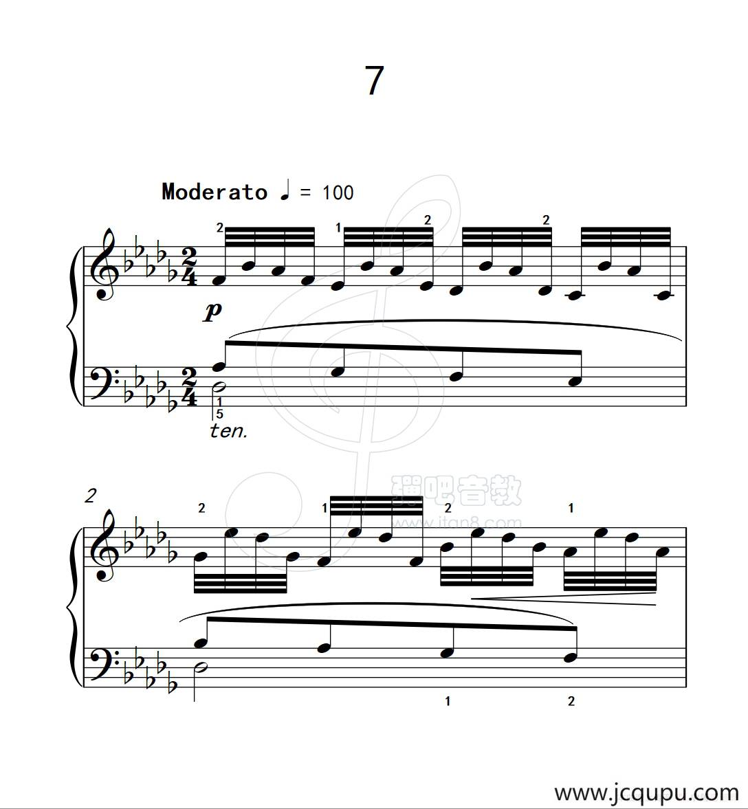 练习曲 7（克拉莫钢琴练习曲60首）简谱