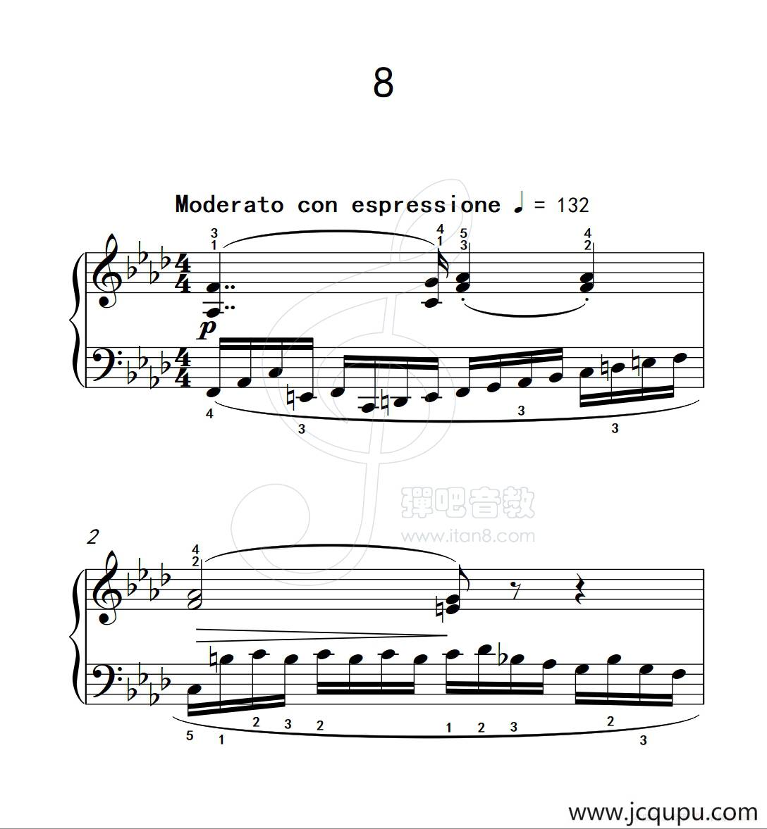 练习曲 8（克拉莫钢琴练习曲60首）简谱