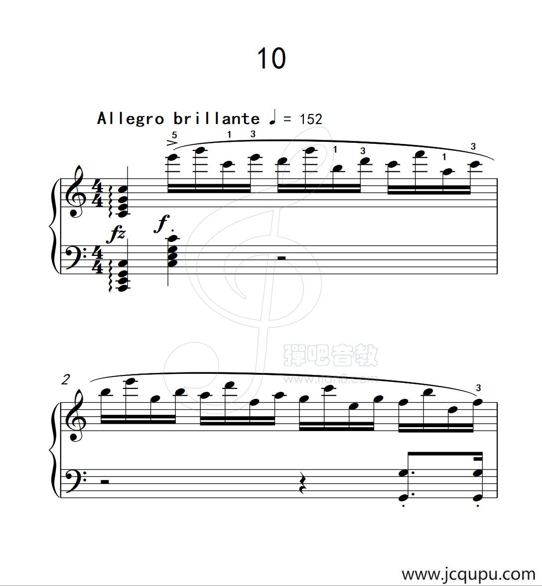 练习曲 10（克拉莫钢琴练习曲60首）简谱