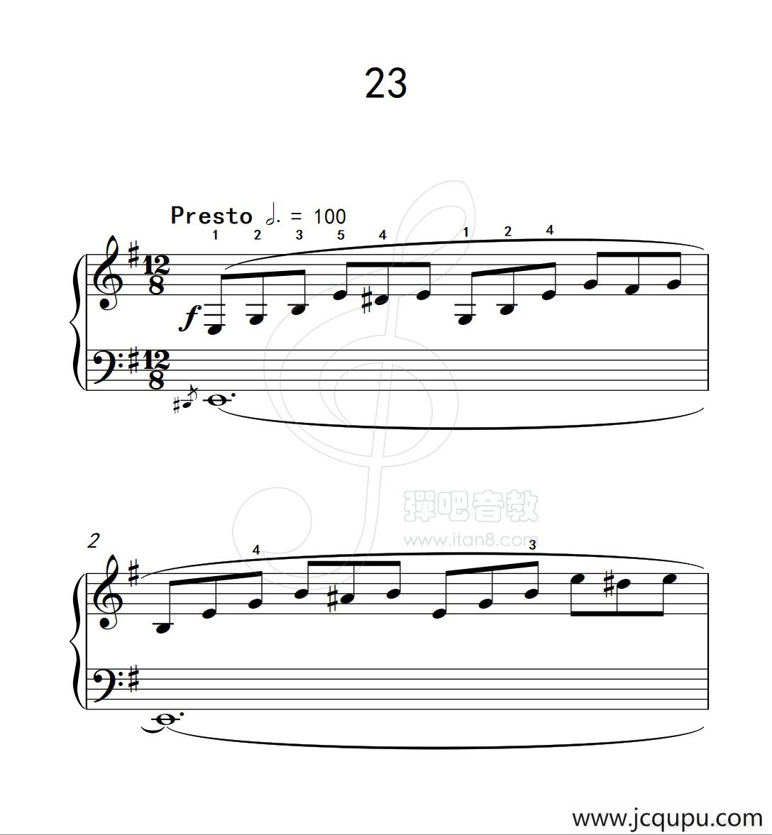 练习曲 23（克拉莫钢琴练习曲60首）简谱
