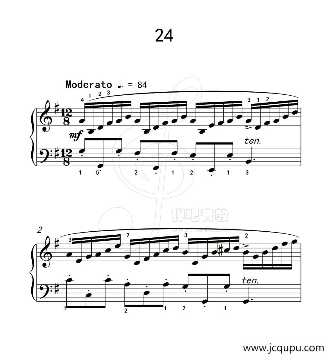 练习曲 24（克拉莫钢琴练习曲60首）简谱
