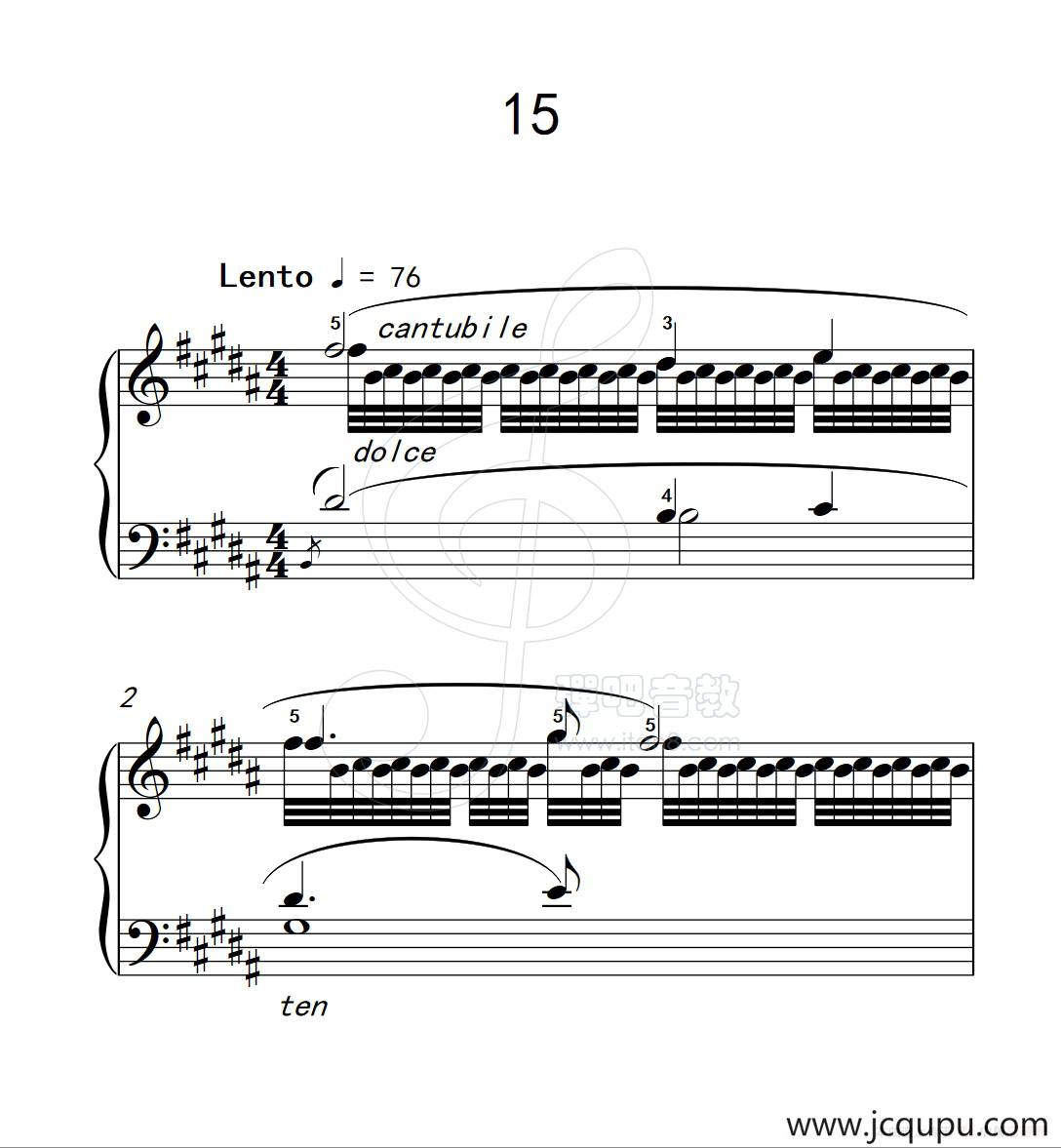 练习曲 15（克拉莫钢琴练习曲60首）简谱