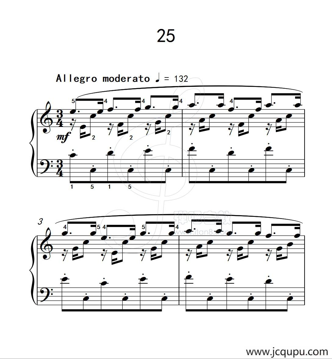 练习曲 25（克拉莫钢琴练习曲60首）简谱