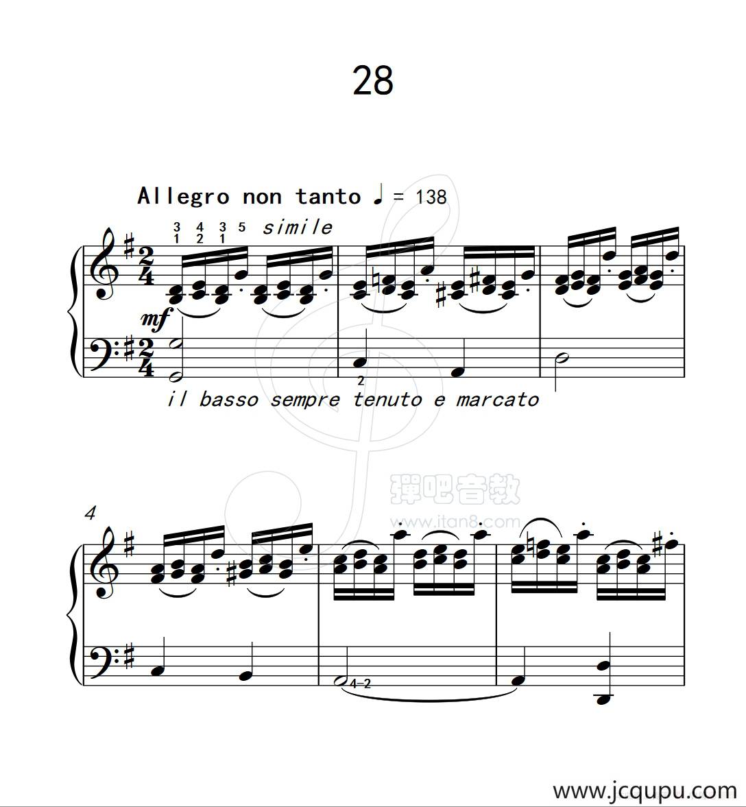 练习曲 28（克拉莫钢琴练习曲60首）简谱