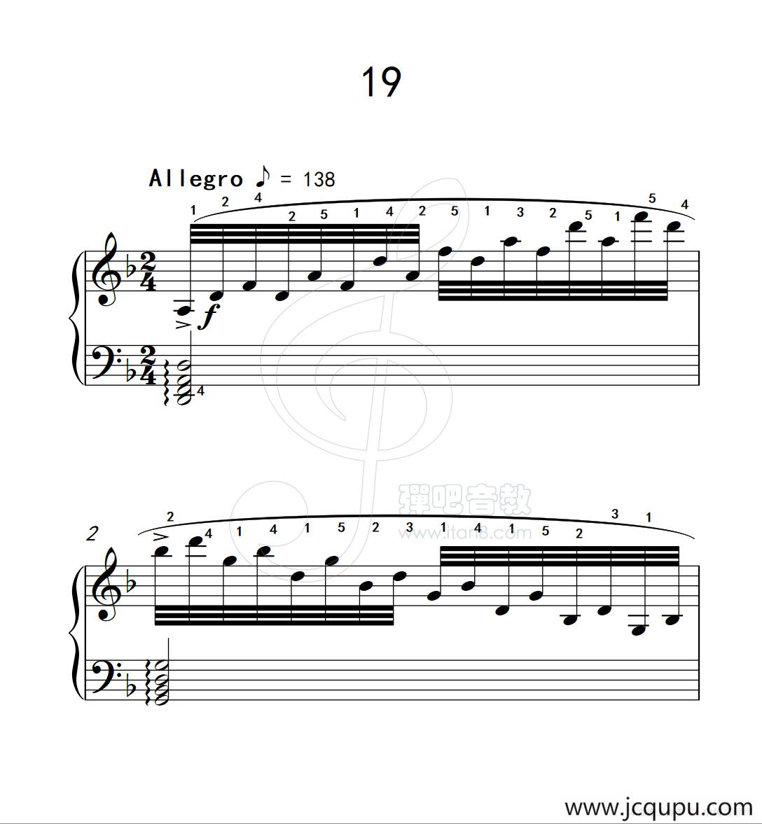 练习曲 19（克拉莫钢琴练习曲60首）简谱
