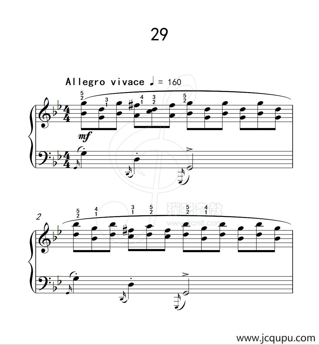 练习曲 29（克拉莫钢琴练习曲60首）简谱