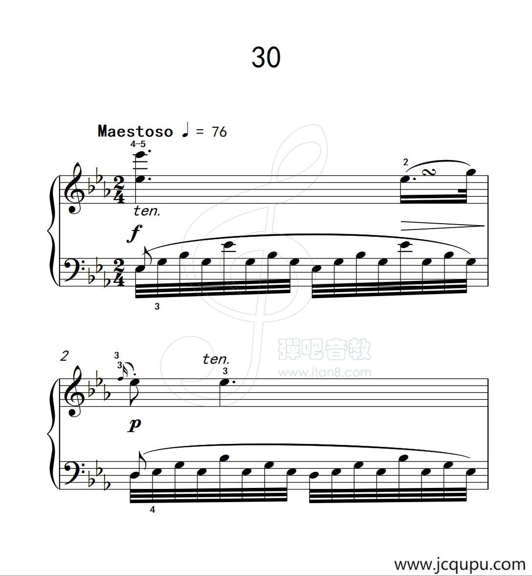 练习曲 30（克拉莫钢琴练习曲60首）简谱