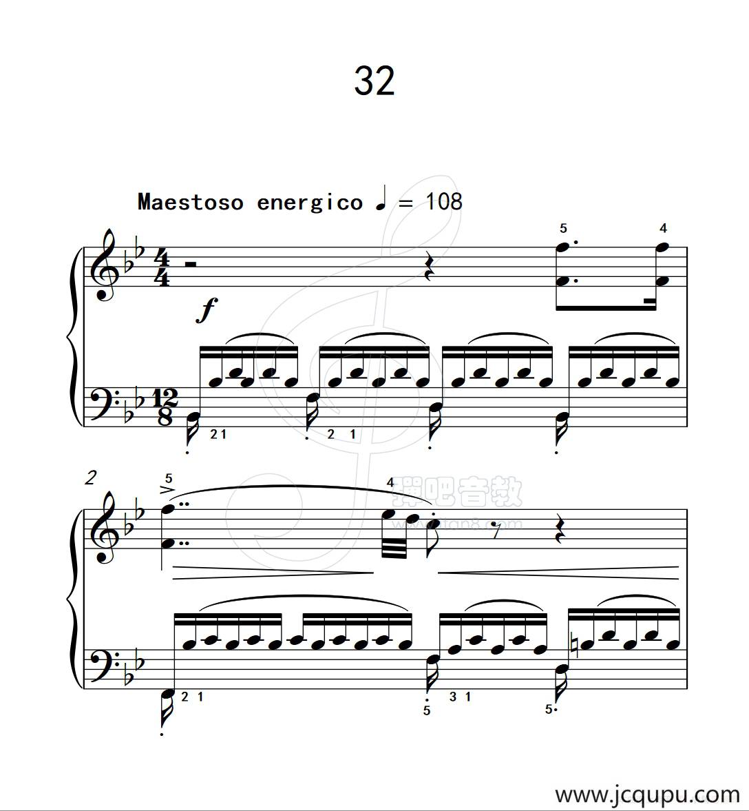 练习曲 32（克拉莫钢琴练习曲60首）简谱