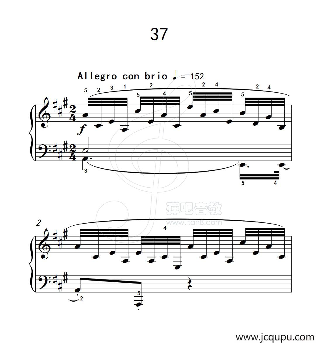 练习曲 37（克拉莫钢琴练习曲60首）简谱