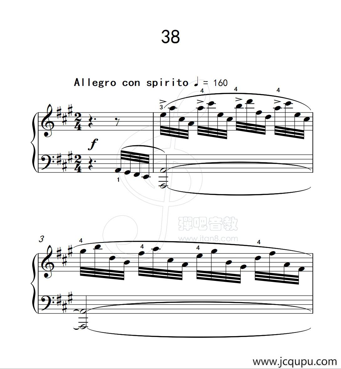 练习曲 38（克拉莫钢琴练习曲60首）简谱