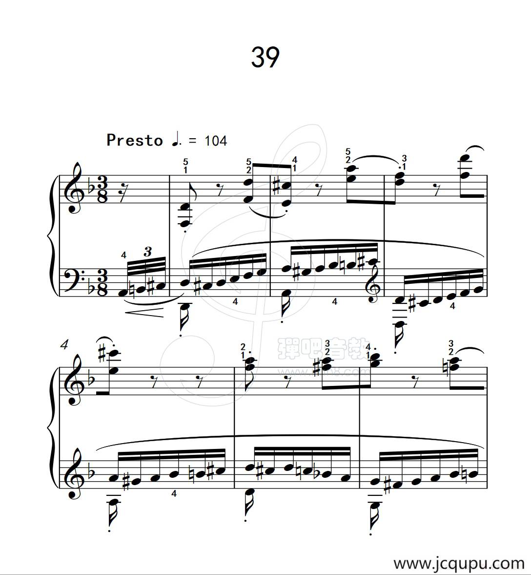 练习曲 39（克拉莫钢琴练习曲60首）简谱