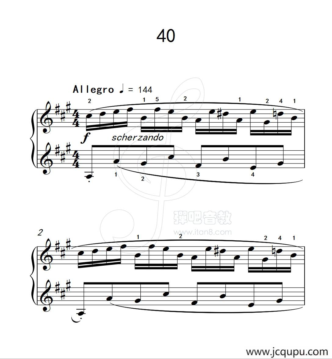 练习曲 40（克拉莫钢琴练习曲60首）简谱