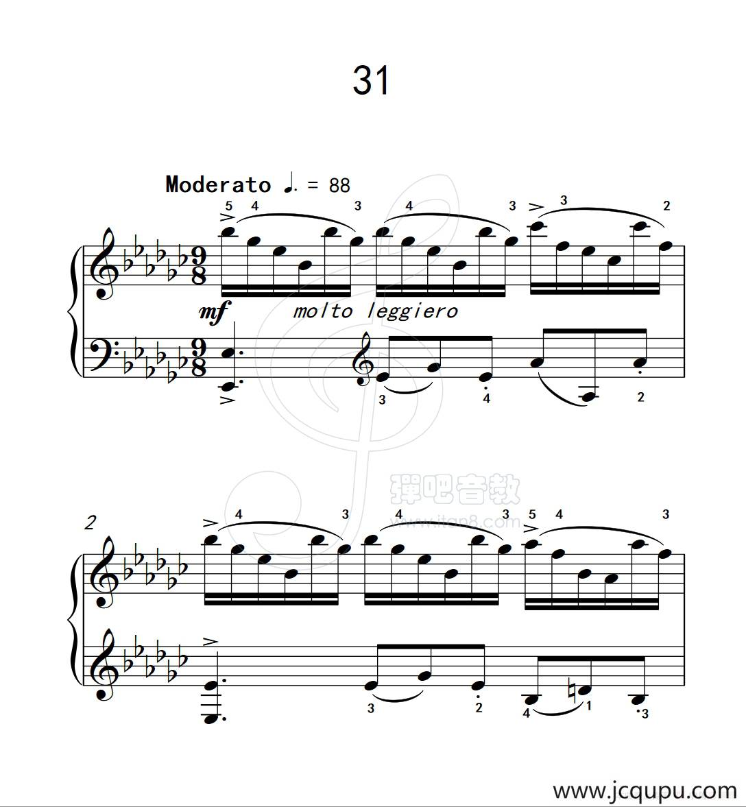 练习曲 31（克拉莫钢琴练习曲60首）简谱