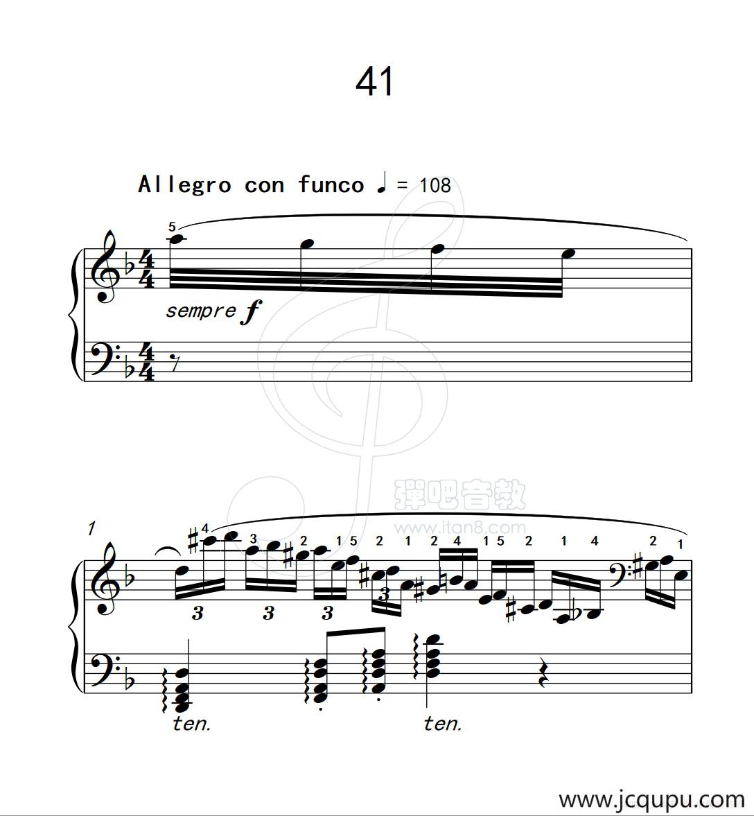 练习曲 41（克拉莫钢琴练习曲60首）简谱