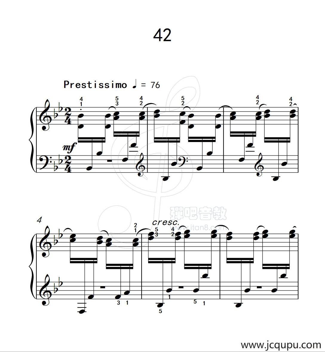练习曲 42（克拉莫钢琴练习曲60首）简谱