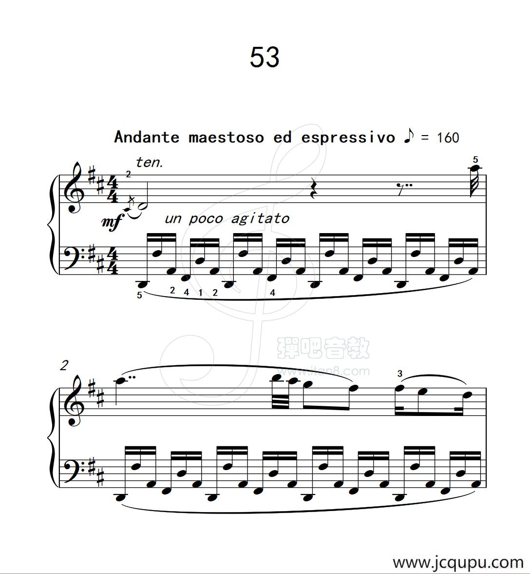 练习曲 53（克拉莫钢琴练习曲60首）简谱
