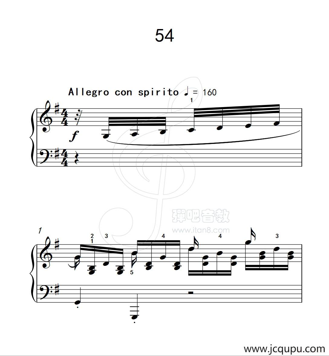 练习曲 54（克拉莫钢琴练习曲60首）简谱