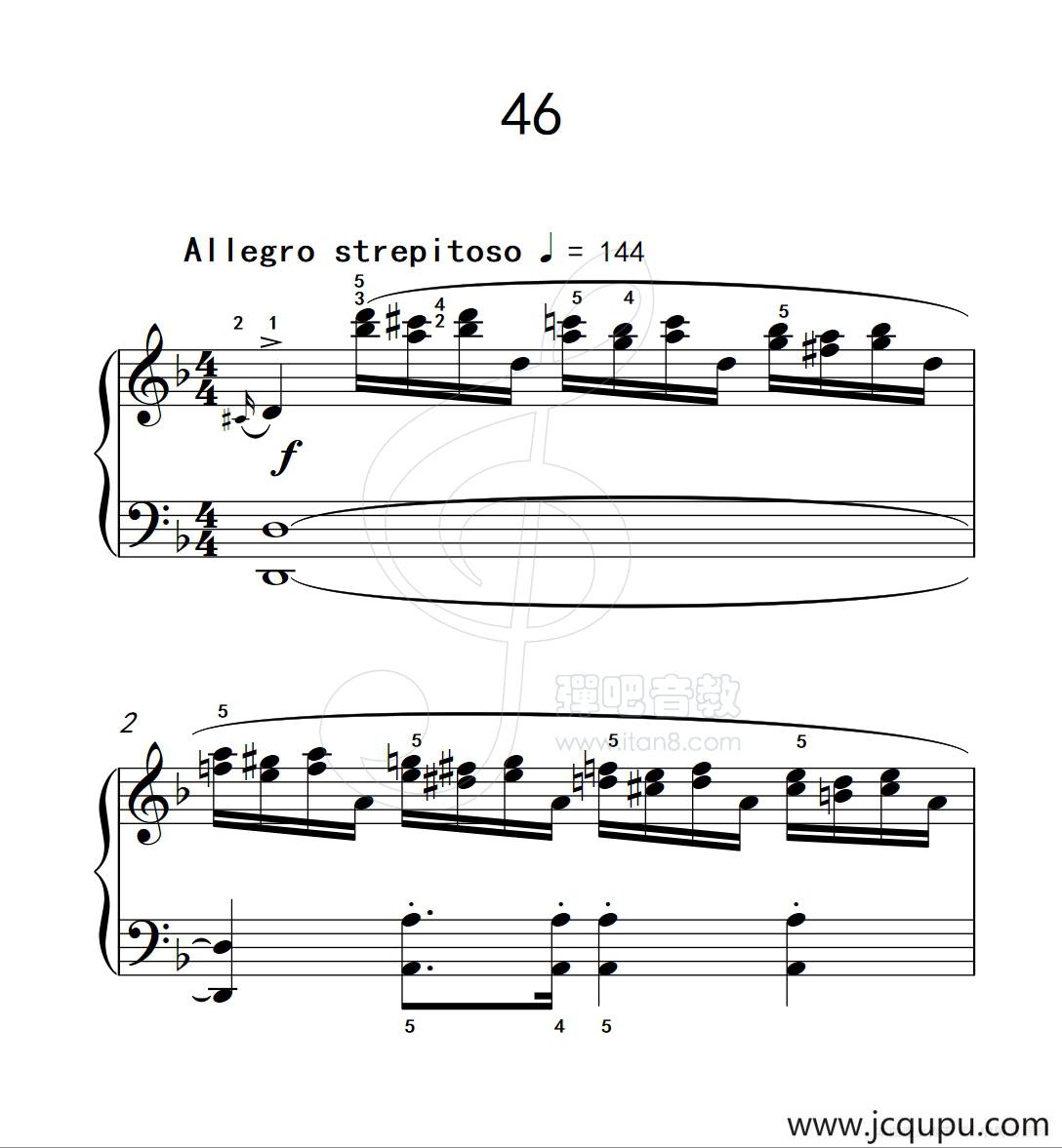 练习曲 46（克拉莫钢琴练习曲60首）简谱