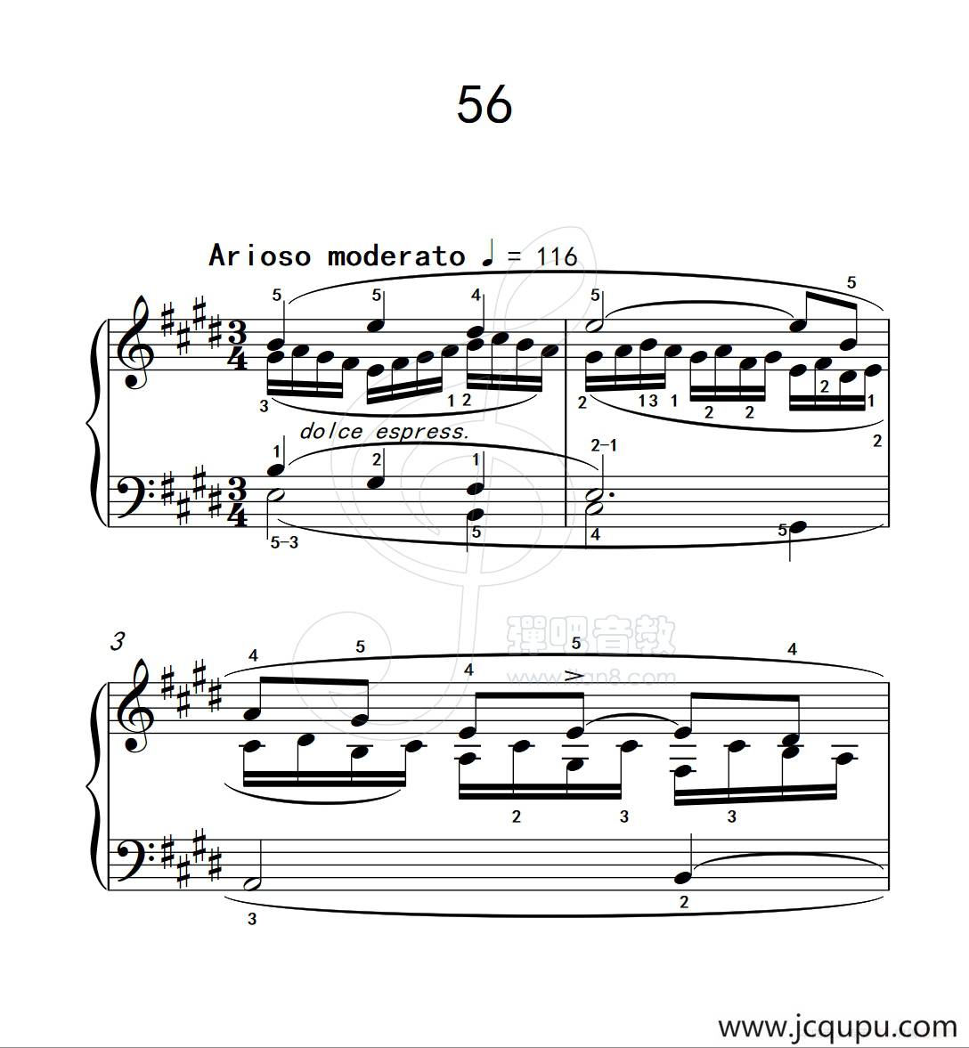 练习曲 56（克拉莫钢琴练习曲60首）简谱