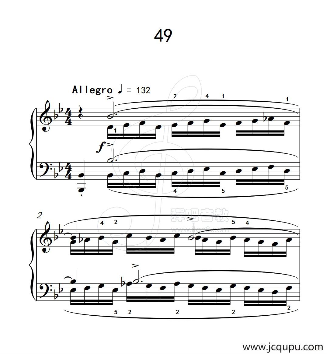 练习曲 49（克拉莫钢琴练习曲60首）简谱