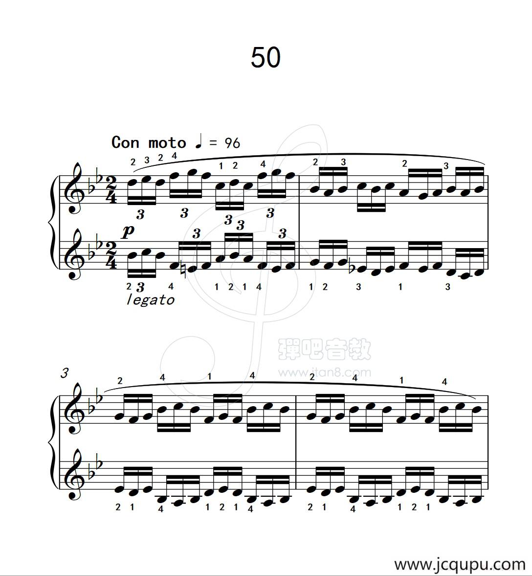 练习曲 50（克拉莫钢琴练习曲60首）简谱