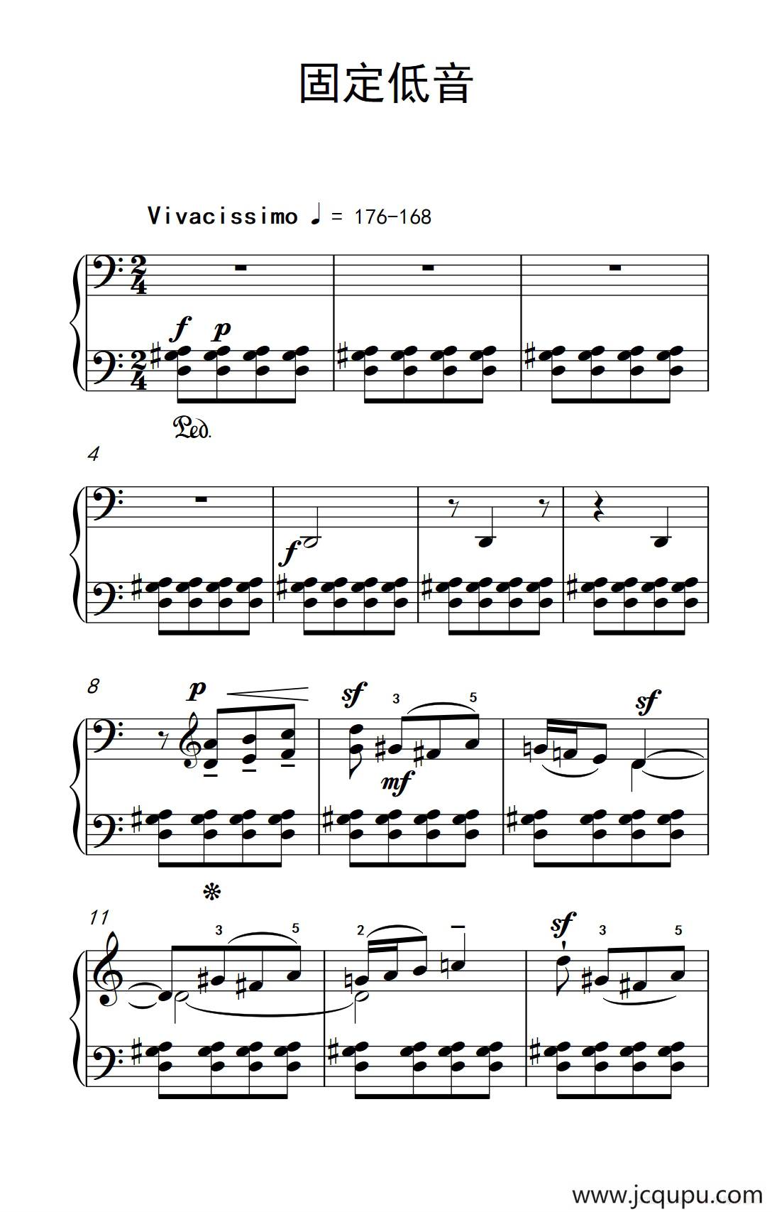 固定低音（巴托克 小宇宙 钢琴教程 6）简谱