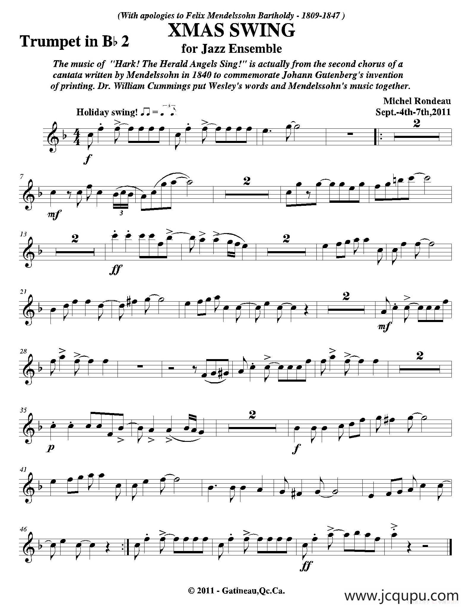 XMAS SWING（第二降B小号分谱）简谱