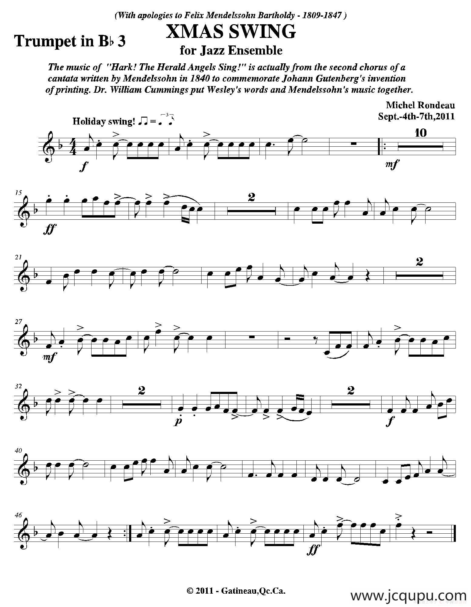 XMAS SWING（第三降B小号分谱）简谱