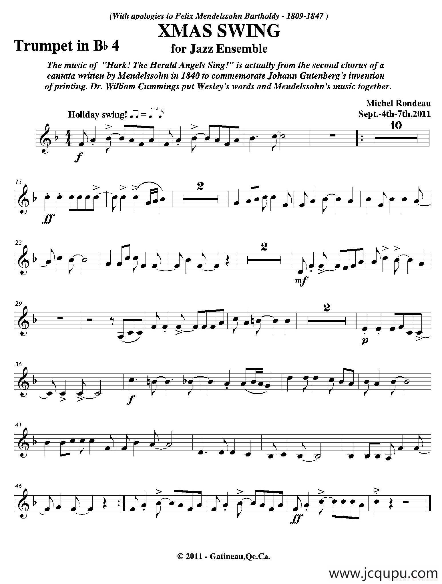 XMAS SWING（第四降B小号分谱）简谱