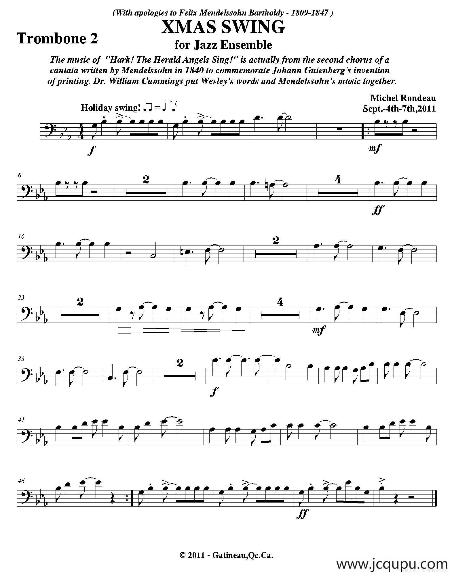 XMAS SWING（第二长号分谱）简谱