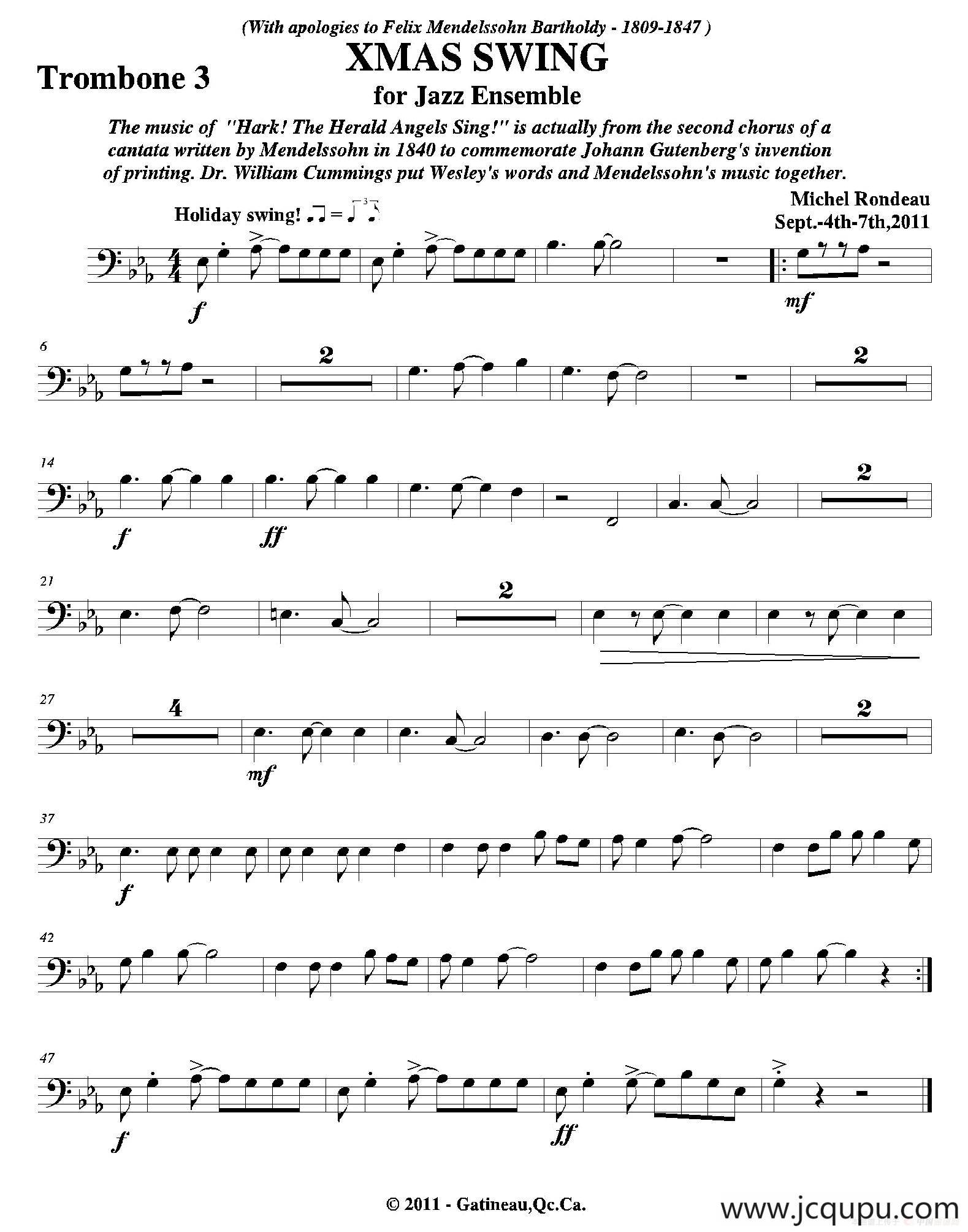 XMAS SWING（第三长号分谱）简谱