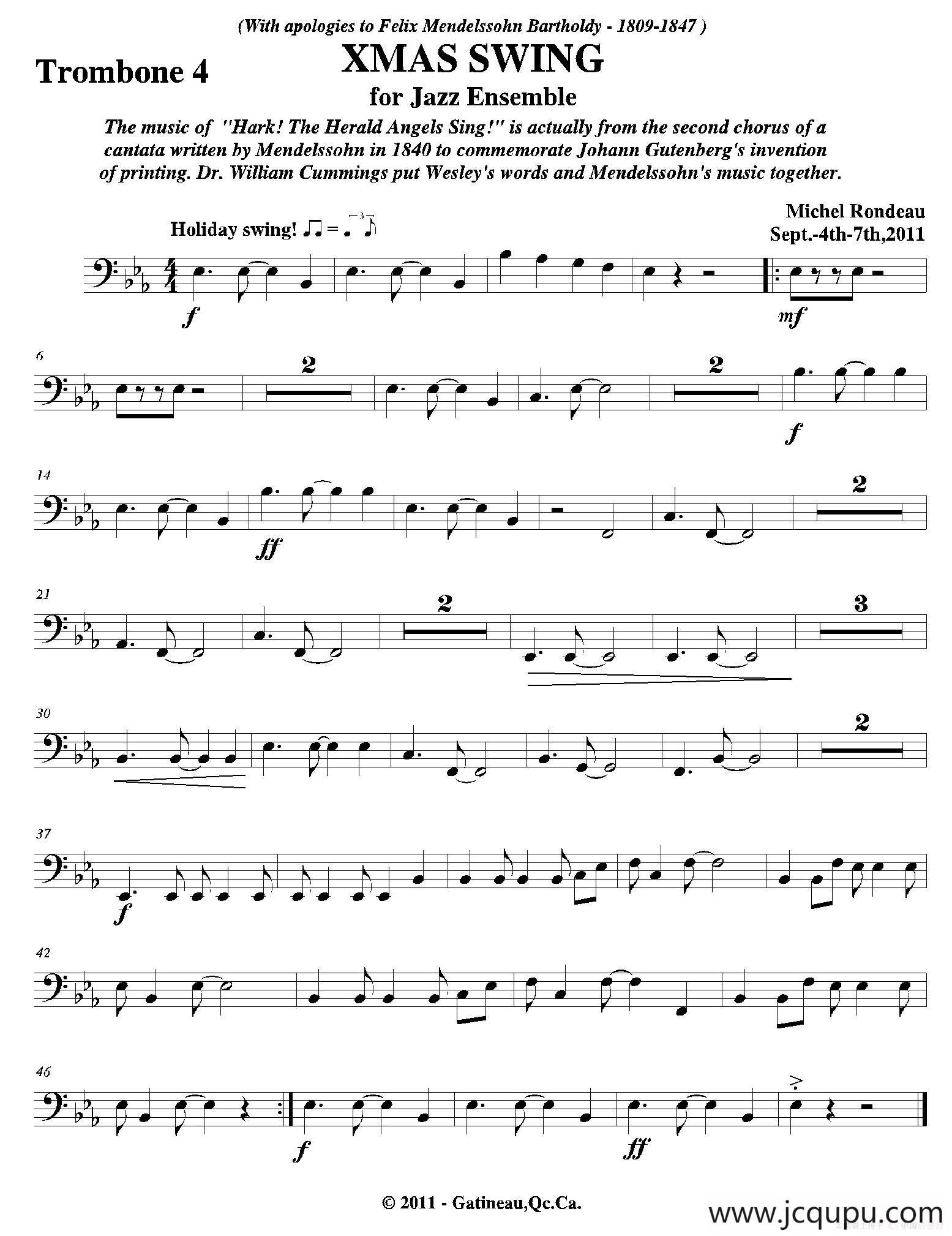 XMAS SWING（第四长号分谱）简谱