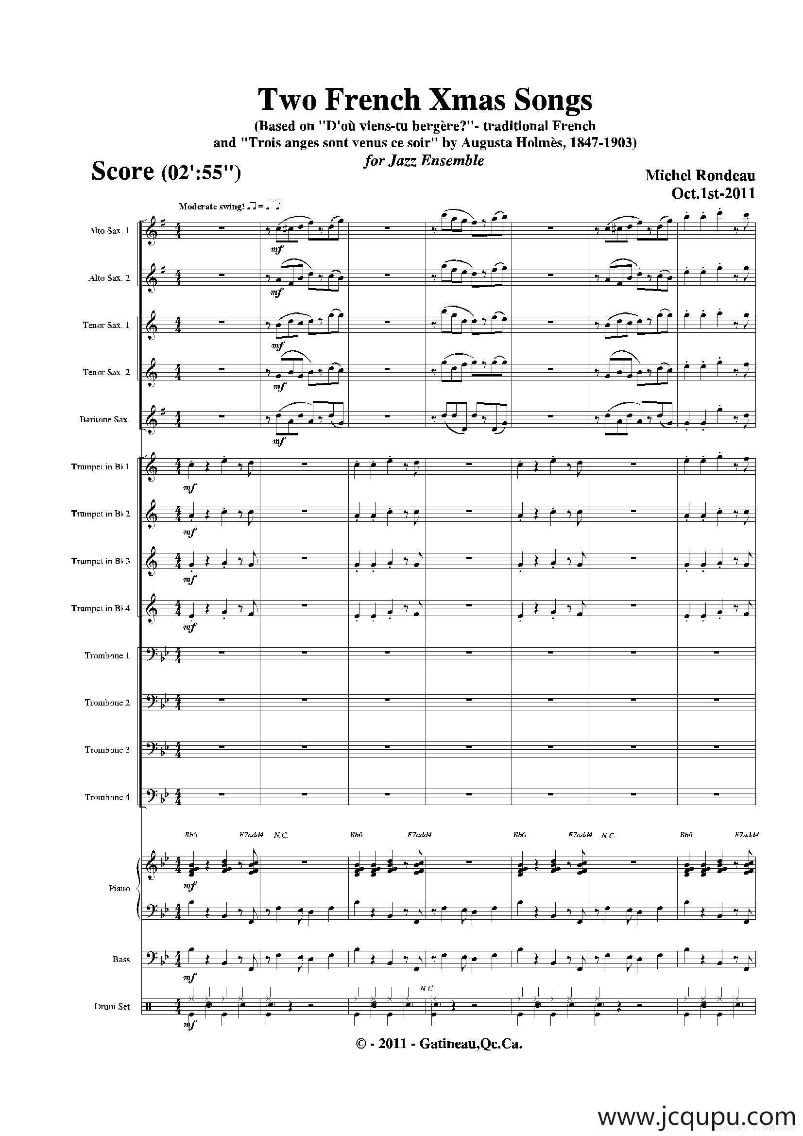 Two French Xmas Songs（总谱）简谱