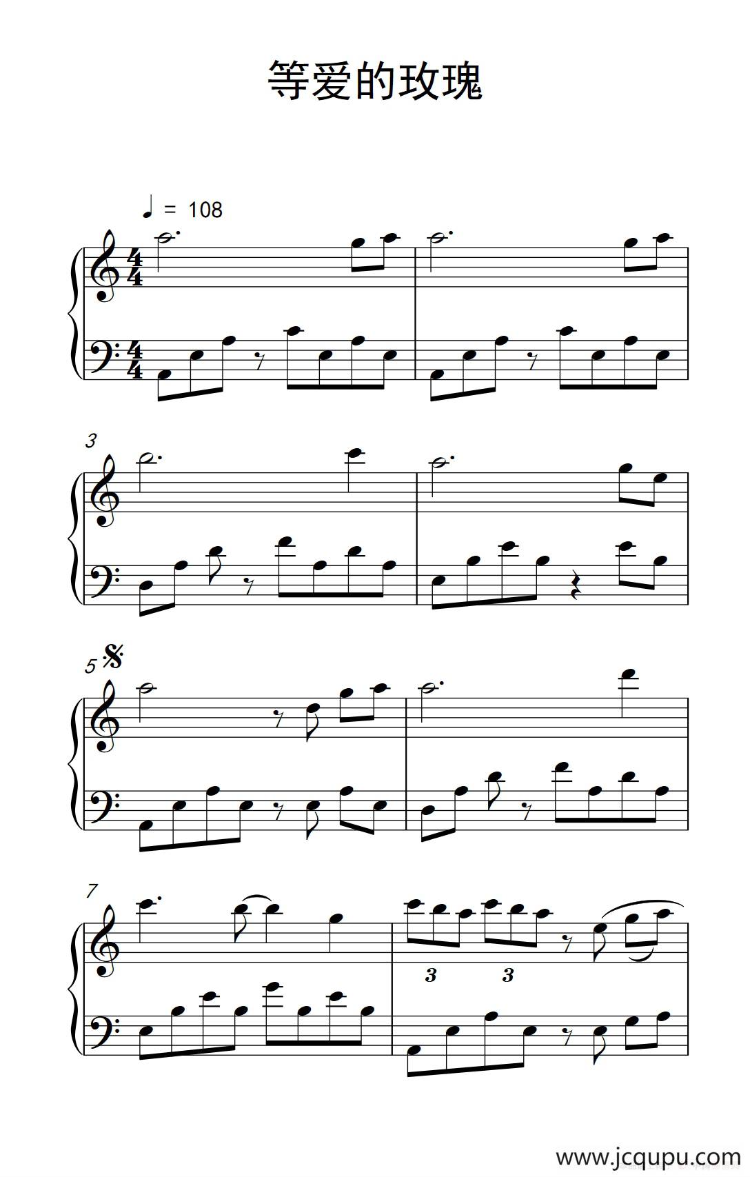 等爱的玫瑰简谱